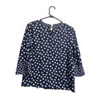 Boden Althea Flare Cuff Polk a Dot Top Size 8 Blue Photo 1