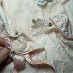 Vintage Dorian Womens Pink Cotton Robe House Coat Eyelet Cottagecore Lined Size L Photo 4