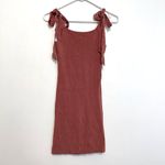 Urban Outfitters Rose Marie Tie Shoulder Mini Dress Mauve Ribbed Sweater Bodycon Photo 2
