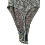 Vintage Mesh Floral Lace Sheer Lingerie Bodysuit 80s Sexy Coquette Size Small Blue Photo 7