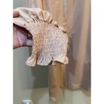 En Saison Puff Long Sleeve High Neck Smocked Size Medium Luncheon Neutral Pastel Pink Photo 3