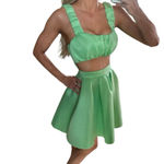 ASOS DESIGN structured 2-in-1 A-line and skater mini dress with ruffled bust Photo 13