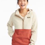 L.L.Bean NWOT Block Colored fleece with hood size small Photo 0
