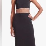 STAUD NWT  Kaz Top Rhinestone Crystal Fringe Black Crop Top Bling Cowgirl size 10 Photo 4