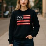 Weatherproof NWT  Cotton Sweater Pullover Flag Striped  Y2K Photo 0