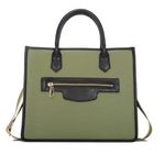 La Terre Fashion handbag, Olive Green, Black, Gold Green Photo 4