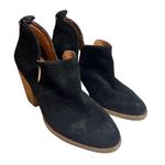 Jeffrey Campbell  Size 8.5 Black Suede Slip On Cut Out Ankle Block Heel Booties Photo 0