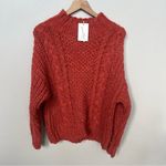 Universal Threads NWT Universal Thread Rust Chunky Cable Knit Mock Turtleneck Pullover Sweater M Photo 1