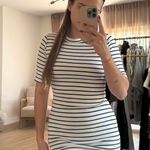 Iris  Black and White Striped Mini Dress Photo 0