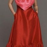 Hutch NWT Strapless Heart Red Maxi Bold Ruffle Dress Sz 8P Photo 0