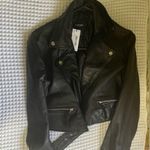 Nasty Gal Cropped Real Leather Belt Detail Moto Jacket Photo 4