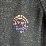 Something Navy Something Black Sparkly Something To Smile In Sweatshirt‎ Womens Size Medium Photo 3