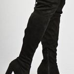 Black Thigh High Boots Heels Size 6.5 Photo 0