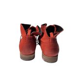 Diba True New  Designer Red Leather Slouchy Lace Up Booties Women size 8.5 Photo 3