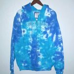 Resort Stop Venice Beach CA L Blue Tie Dyed Hoodie Sweatshirt Zip Front Jacket Size L Photo 0