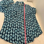 Lilly Pulitzer  Women's Sea View Linen Shirt Size S Low Tide Navy Any Fin… Photo 7