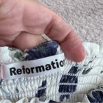 Reformation  Women’s Sable Blueberries Floral White Midi‎ Dress Size Medium Photo 2