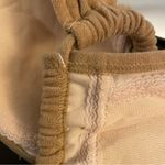 Vintage Tan Faux Suede Halter Triangle High Cut Bikini Swimsuit Boho Western Size M Photo 8