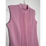 American Vintage 1960s Bleeker Street Pink Pintuck Mod Shift Dress high neck sleeveless medium Photo 5