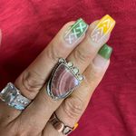 Sterling Silver 925 Rhodochrosite Stone Ring Photo 0