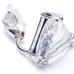 Swavorski Swarovski Mesmera Clip Earring Single Triangle Cut White Rhodium Plated NIB Photo 1