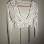 Timing  White Ruched Wrap Blouse Photo 1