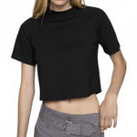 Mango  Cotton T-Shirt with Seams Nevada Black NWT Large Photo 0