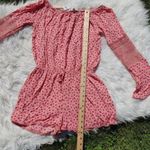 Wall Flower  Pink Floral Flower Romper Long Sleeve New NWT Size Medium M Crochet Photo 9