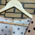 Reformation  Tan And‎ Black Polka Dot Midi Dress Size 0 Photo 7