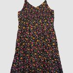 Old Navy Fit and Flare Tiered Black Babydoll Floral Mini Cami Dress Tank Y2K XXL Photo 1