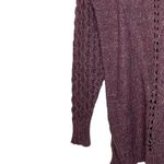 Matilda Jane Turtleneck Sweater Dress Size Small Purple Pink Open & Cable Knit Photo 3