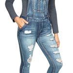Dollhouse Skinny denim destructed overalls Photo 0