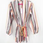 Sage THE LABEL Cardigan Extra Small Kimono 100% Cotton Stripe Beach Travel NWT Photo 1