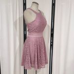 City Studio Juniors' Dusty Pink Lace Fit & Flare Homecoming Party Dress Size 9 Photo 4