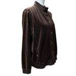 Ralph Lauren Velvet Velour Collar Ribbed Snap Button Jacket Brown Plus Size 3X Photo 2