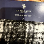 U.S. Polo Assn. BLACK NWT POM POM rhinestone BLING logo BEANIE HAT&SCARF SET Photo 4