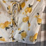 Kirious  Tan Lemon‎ Print Lace Up Crop Top Size XL Photo 2