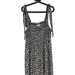 Diane Von Furstenberg  Black White Floral Maxi Dress XXL Smocked Adjustable Strap Photo 5