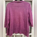 Eileen Fisher  Open Front Cardigan Sweater Shrug 100% Linen Lilac Size L Petite Photo 3