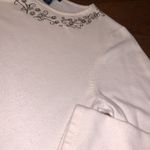 Karen Scott Beaded Soft Cream White Crew Neck Vintage Style Sweater Large Photo 6