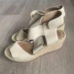 Eileen Fisher Willow Leather Espadrille Sandals Open Toe Tan Wedge Size 7.5 Photo 4
