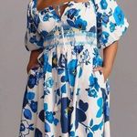 Anthropologie Plenty by Tracy Reese Off-The-Shoulder Puff-Sleeve Smocked Dress Photo 0