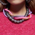 ZARA  Pink/Gray/Lavender/Orange Mesh Pearl Necklace.NWOT Photo 1