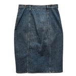 Gap Blue Denim Midi Skirt Button Front Medium Wash Size 31R Photo 2
