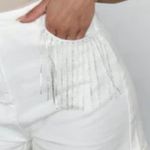 Cloud Ten Cloud Ten She’s Stealing Our Hearts White Girls Trip Rhinestone Shorts Sz S Photo 3