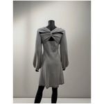 J.Crew Silver Metallic Merino Wool Dress Twist Back Long Sleeve Size M Red Size M Photo 3