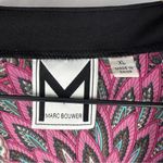 Marc Bouwer Pink Blue Paisley Feather Patterned Zip Front Dolman V Photo 1