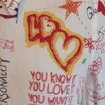 Target Luella for White Graffiti Blouse Button Front Shirt Cotton fits Small Photo 6