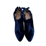 Restricted blue Velvet Ankle Booties lace up bow back 8 casual fall winter Photo 2