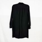A.P.C. Megan Textured Silk Blend Shirtdress Shirt Dress Military Style Black Size 4 Photo 3